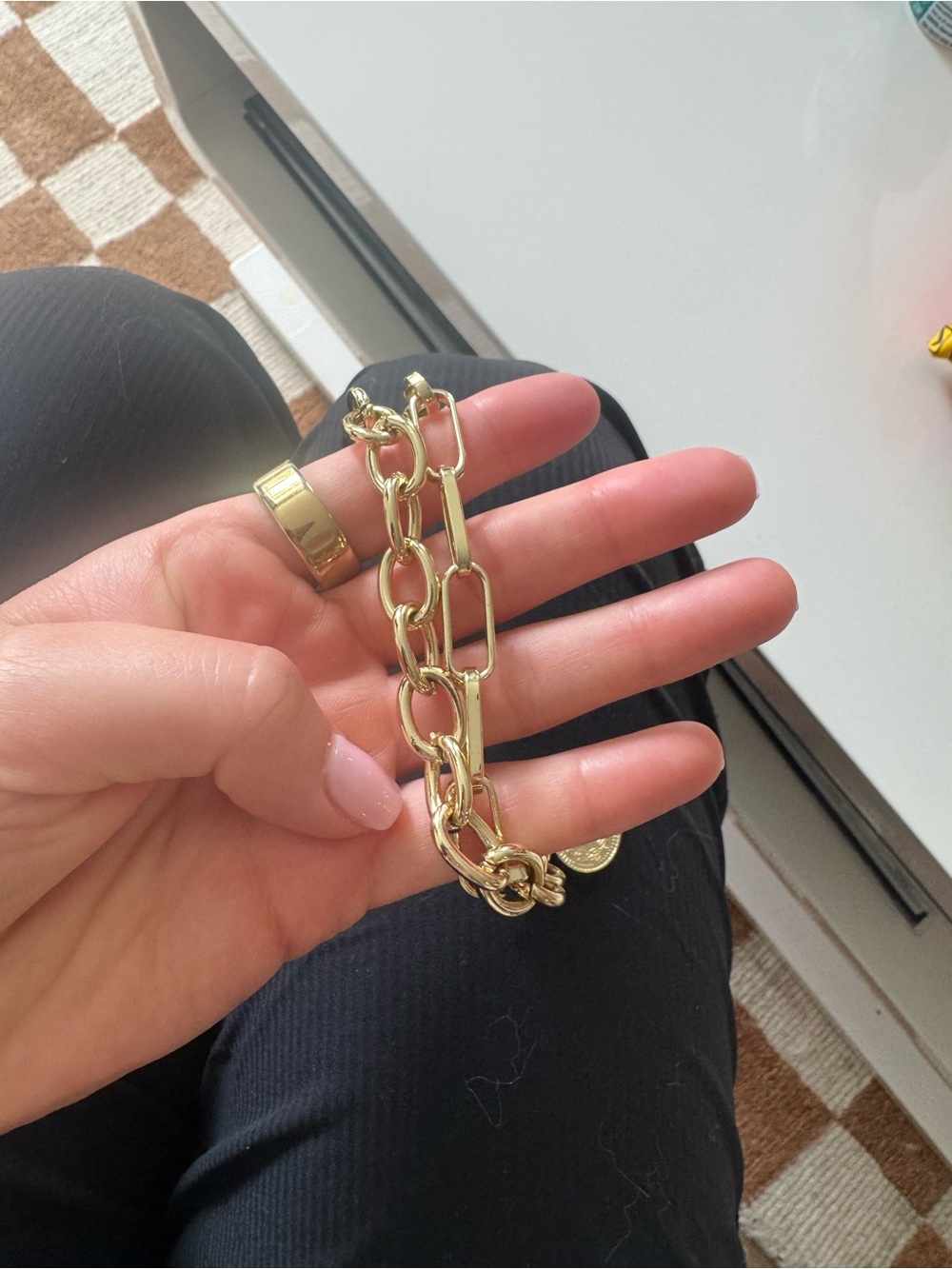REVOLVE Polished Gold Link Bracelet